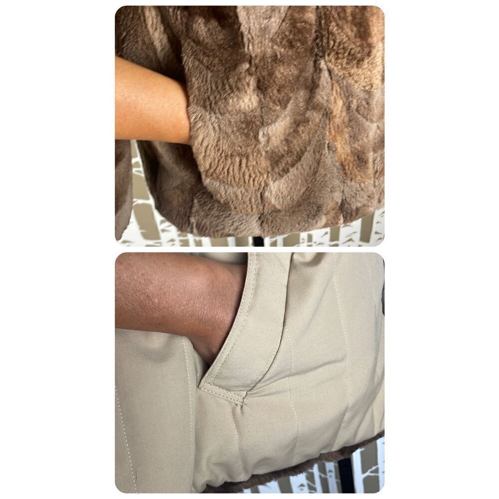 2 in 1 Reversible Brown Sheared Fur Jacket - Picture 8 of 9